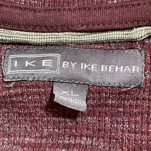 XL Ike Behar Chile Garnet over-dye long sleeve 1/4 zip pullover sweater - Picture 9 of 13